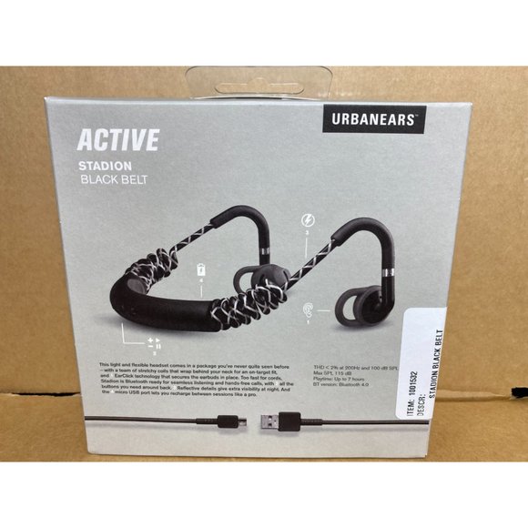 Wireless Headphones Black Belt Urbanears Stadion Active Bluetooth Headset - Picture 3 of 8